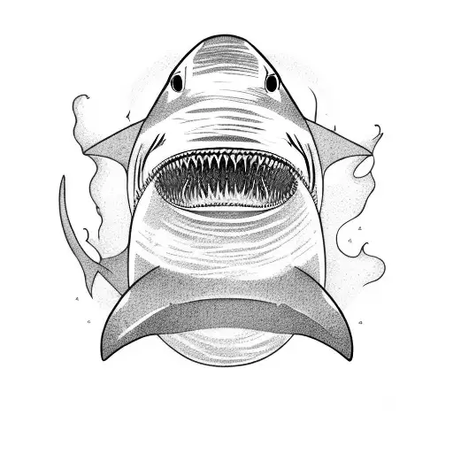 Shark With The Ocean In Its Out Line