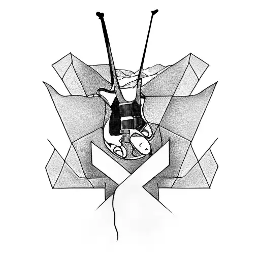 Guitar And Cross On A Mountain