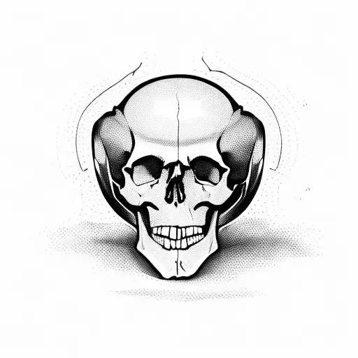 A Skull Wearing A Skateboard Helmet