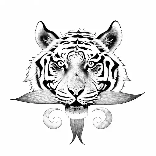 Moon And Clouds With A Tiger Lily Flower