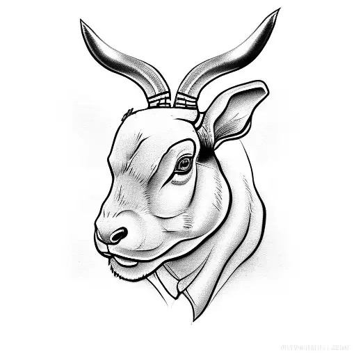 One Line Bull And Rabbit