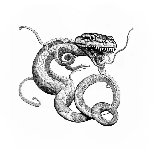 Uroboros Snake Eating Itself