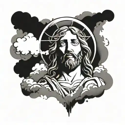 Jesus With Clouds Floating