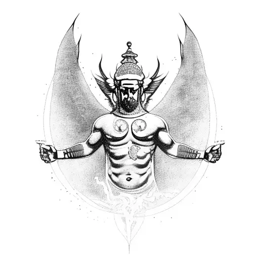 The God Atlas With Wings Coming Out Of His Back Holding The Earth On His Shoulders