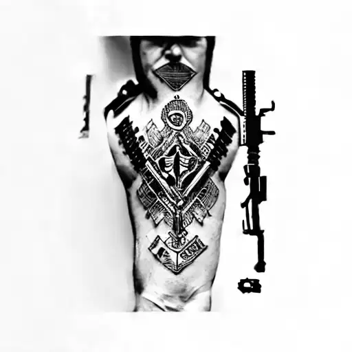 A Soldier Holding A Gun