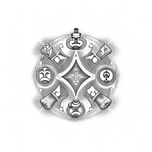 A Chess Board With Marketing Symbols As Chess Pieces