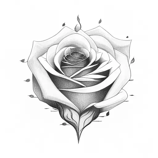 Rose With The Stem Written In Calligraphy Saying My Strength Is My Resolve