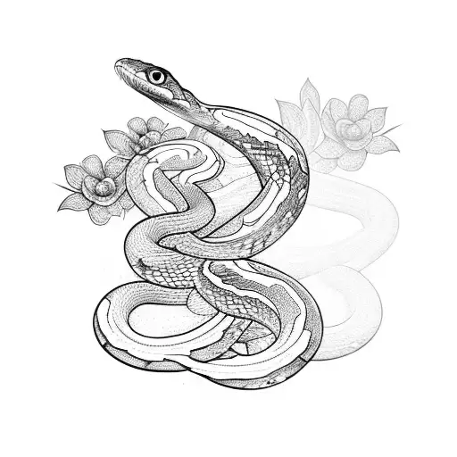 Snake With Flowers