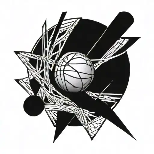 Abstract Representation Of Muscle Fibers Intertwined With Basketball Lines