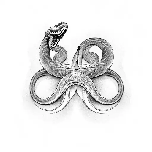 White Snake Black Snake Bonded In Heart