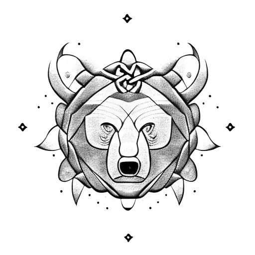 Bear Growling In Celtic Wood