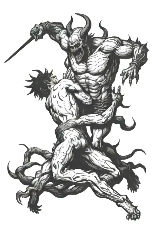 Kinght Caotic Demon Fight Scene