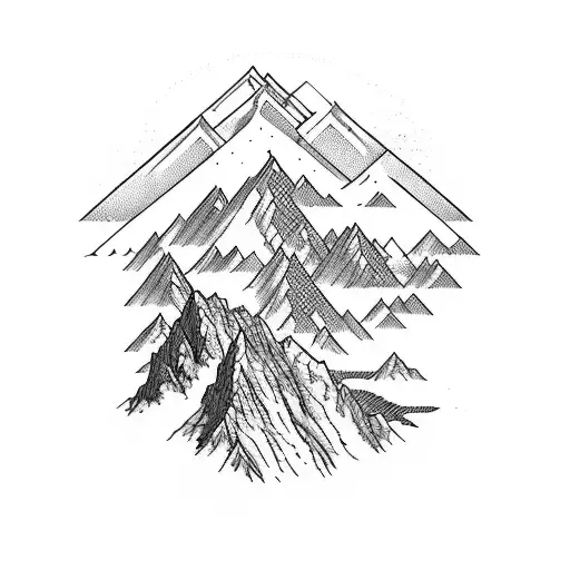 A Majestic Mountain Range With A Winding Hiking Trail Leading To The Summit