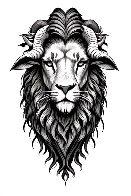 Chimera Lion Head With Goat