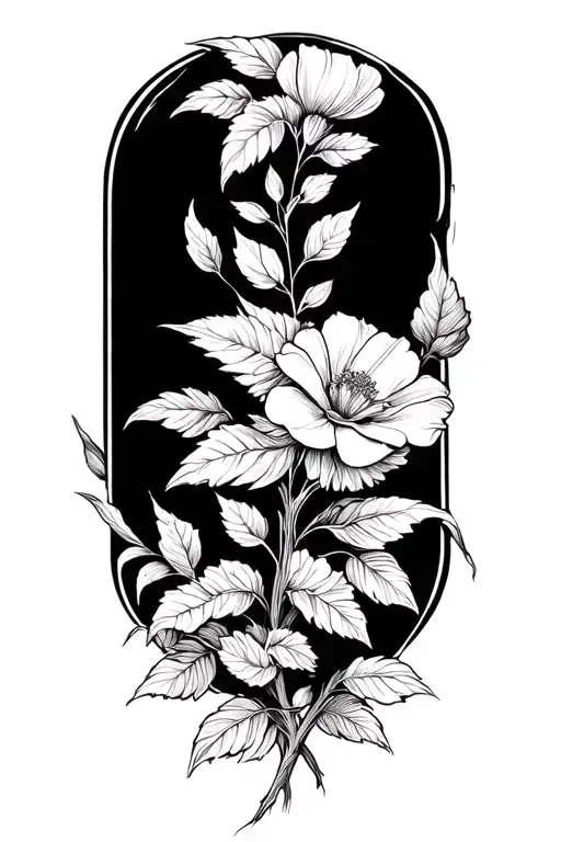 Floral With Leaf Intertwined