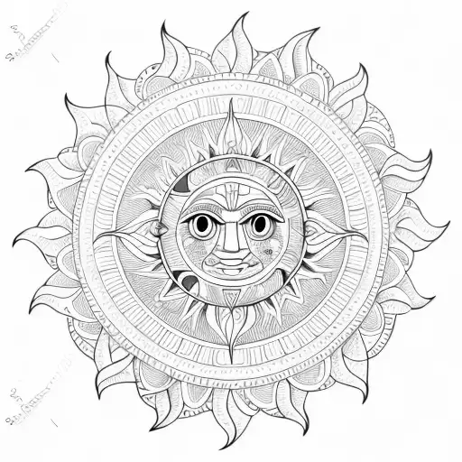 Sun And Moon In Mandala Art