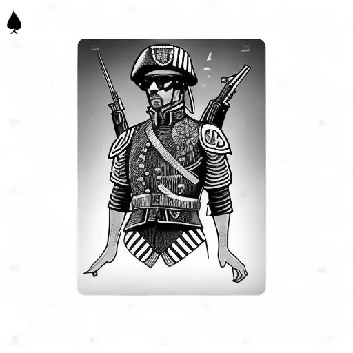 Blackjack Card With Soldier On It