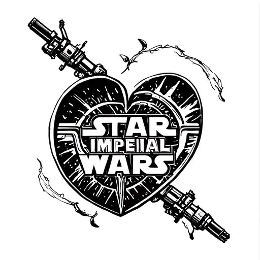 Star Wars Imperial Logo In A Heart