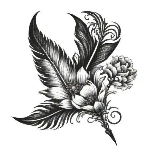 Feather Flower Surrounded