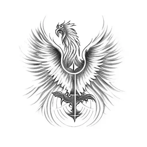 A Majestic Phoenix Rising From The Hogwarts Castle