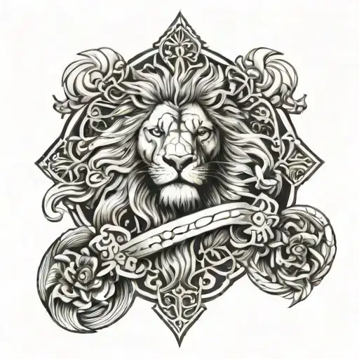 Lion And Cross