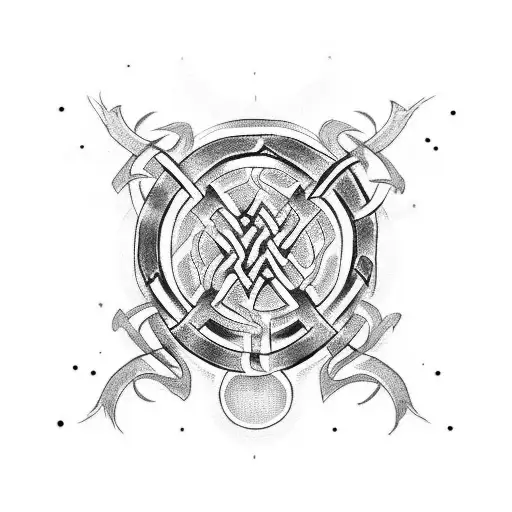 Combine Nordic Runes With Knotwork In A Blackwork Style