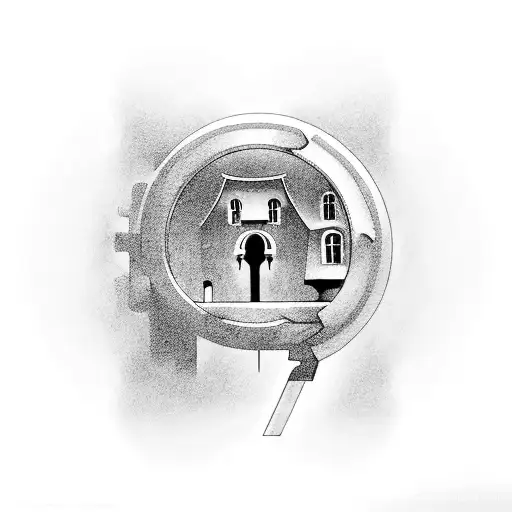 A Keyhole With A Townscape Inside Representing Freedom From A Criminal Past