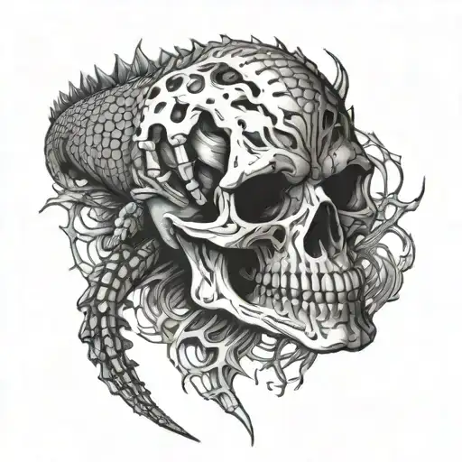 Crocodile And Skeleton