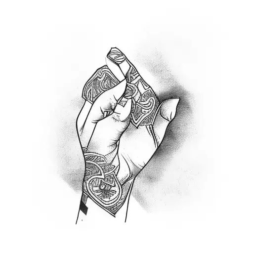 Rough Black Lines On Fingers