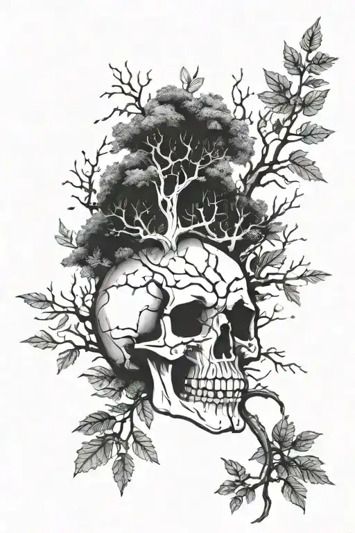 Skull With Trees Growing