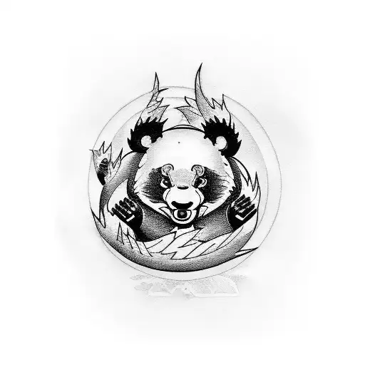 Phoenix Eating Panda