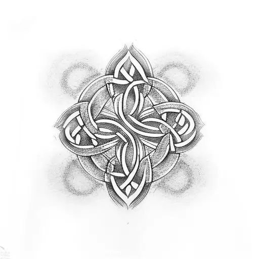 Father Daughter Celtic Knot With Repeat Dhara Knot Design