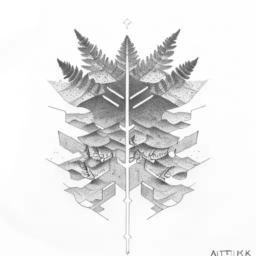 Blackout Arm Sleeve With Negative Space Mist And Ferns