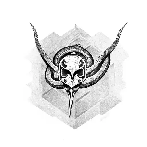 Snake Skull And Knife