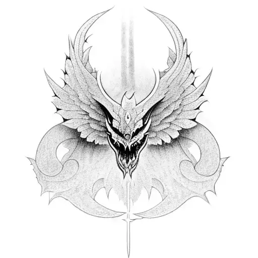 Shadow Dragon With Wings