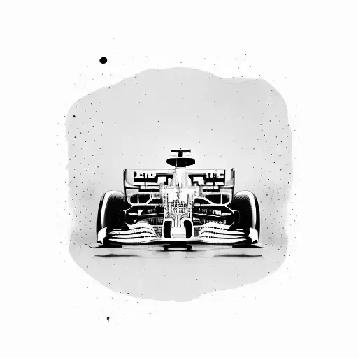 A Sleek Formula One Car Speeding Through A Race Track With The Quote 'Push The Limits'