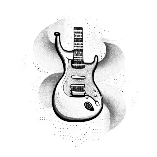 A Guitar And A Skateboard Merging Together Into A Single Design