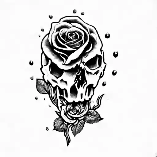 A Skull And Roses