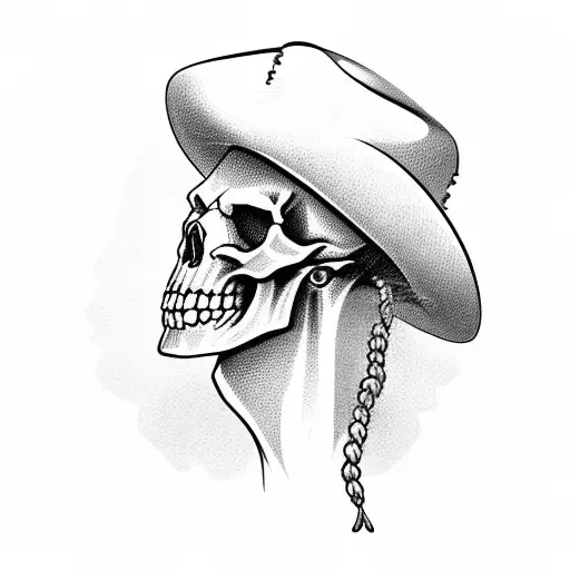 Skull With Cowboy Hat