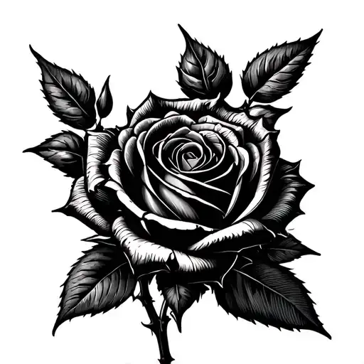 Simple Rose With Thorns