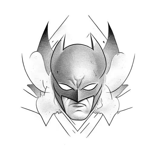 Batman's Silhouette Emerging From A Cloud Of Bats