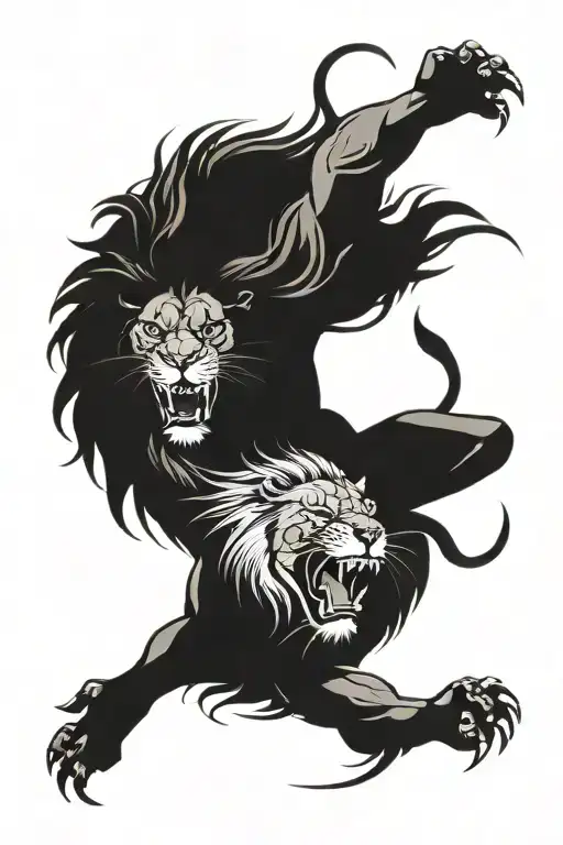 A Lion And A Spider In A Dynamic Pose Symbolizing Strength And Agility