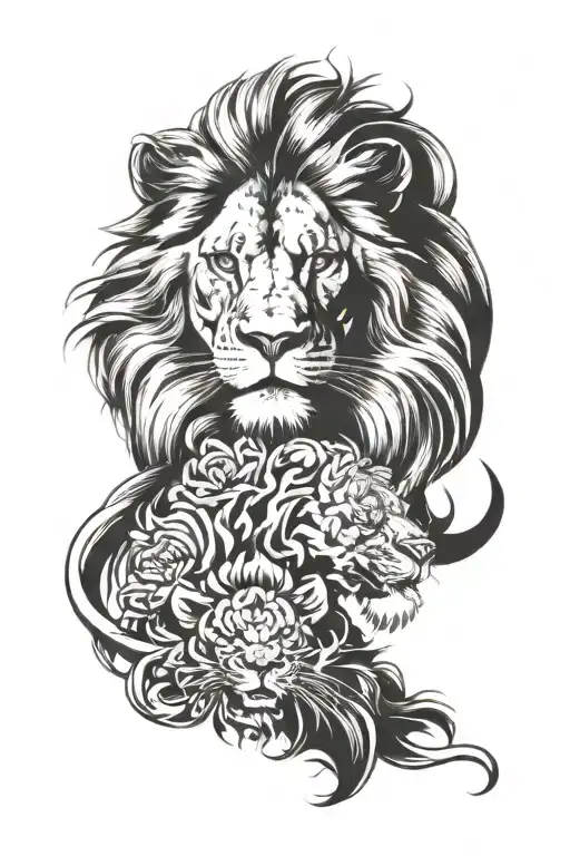 Realism Lion And Asian Cover Up