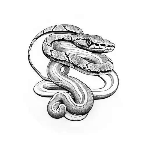 A Snake Is Curled Up Around A Scar On The Lower Arm