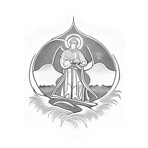 Stained Glass Window Depicting Biblical Scene