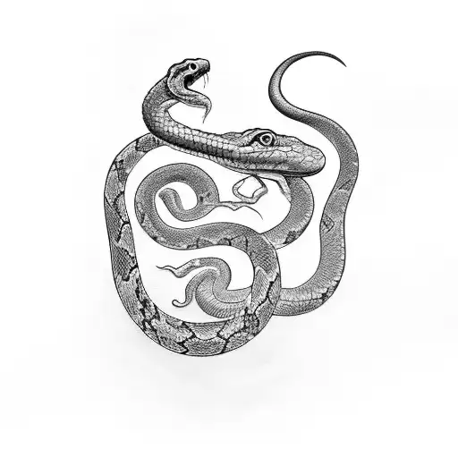 Number 4 With A Snake