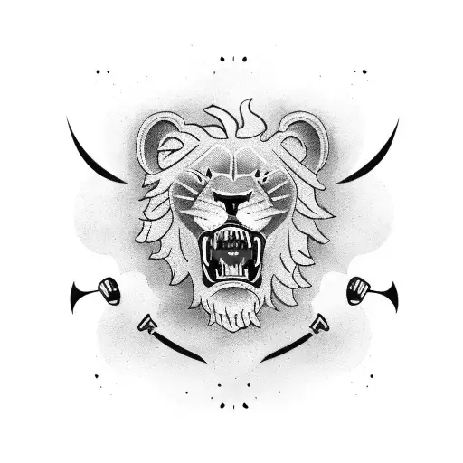 A Boxing Glove With A Roaring Lion Head Instead Of A Fist