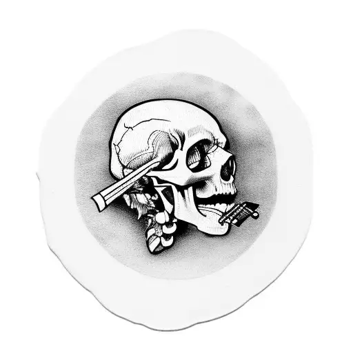 Van Gogh Smoking Skull Stamp