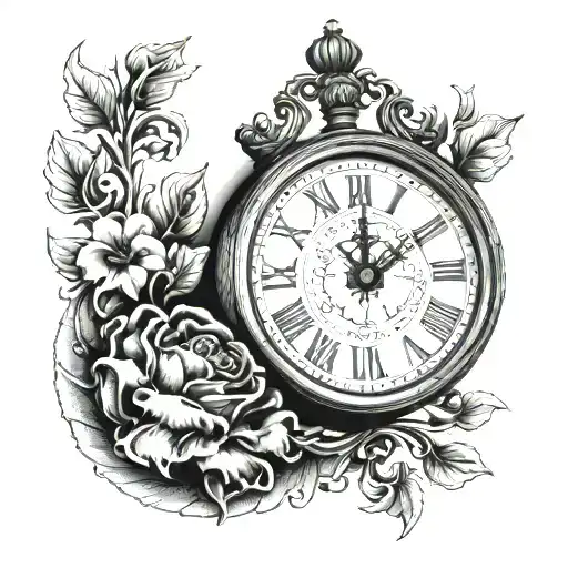 Roman Clock With A Quote 'The Only Thing In Life That Is Promised Is Death'