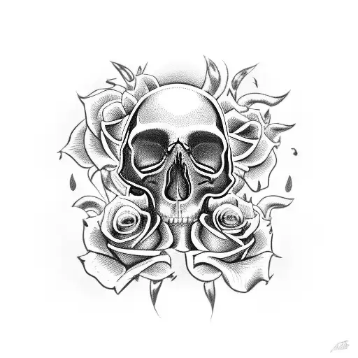 Skull With Roses